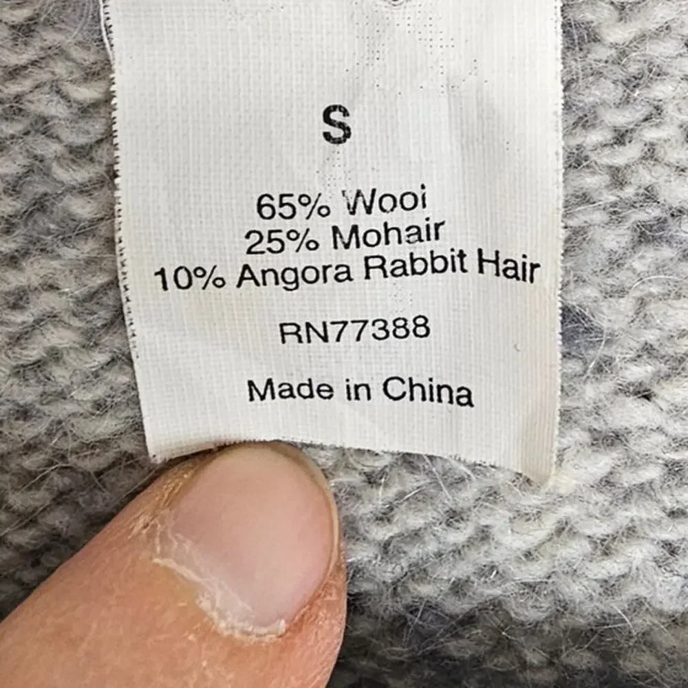 J. Crew Womens Wool Angora Mohair V-Neck Sweater Size S Minimalist Quiet Luxury